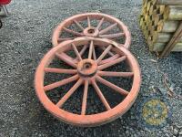 2x cart wheels