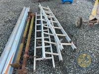 3x aluminium ladders - 2