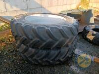 Massey 6480 tyres and rims 460/85 R42 2 off - 2