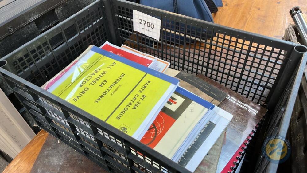 Crate of tractor manuals