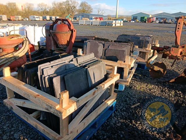 3 Crates of bangor blue slate approx 600