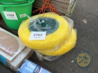 2x yellow flatproof wheelbarrow wheels