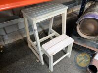 White folding stool - 2