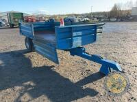 Blue single axle tipping trailer - 3