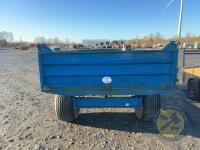 Blue single axle tipping trailer - 7