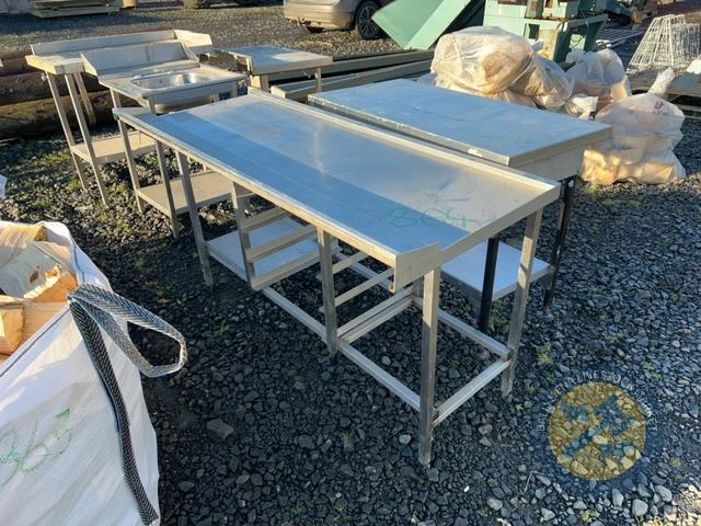 2x stainless steel tables