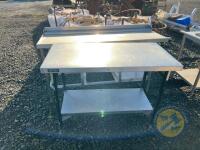 2x stainless steel tables - 3