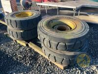 4x solid wheels 12.00/R20 off dumper