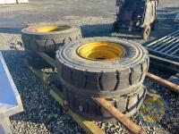 4x solid wheels 12.00/R20 off dumper - 5