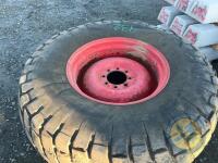 2x rear grass wheels & tyres - 2