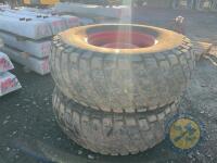 2x rear grass wheels & tyres - 3