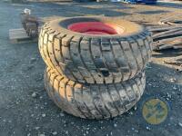 2x rear grass wheels & tyres - 4