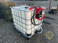 IBC fuel tank with meter & hose