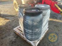 8x 200L plastic drums with screw lids