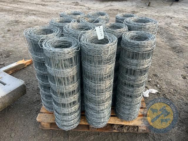 12x rolls of sheep wire on pallet