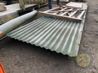 2x 6m lengths of green tin - 3