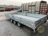 Dale 16x6'6 triaxle trailer with sides, ladder rack and ramps, brakes, lights & key - 6