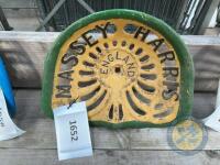 Massey Harris England cast iron tractor seat