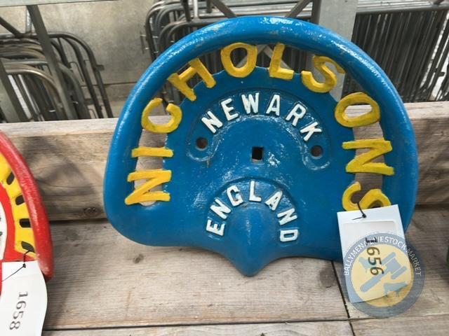 Nicholsons England cast iron tractor seat