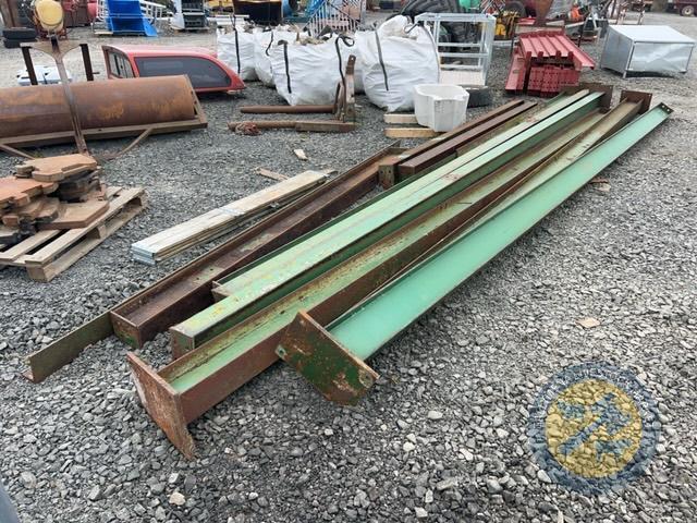 6x 23ft x 8" x 5" plated RSJs & 3x 11ft x 8" x 5" plated RSJs & 2x 23ft 6x2 angle iron