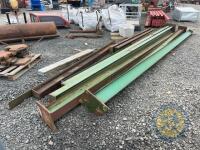 6x 23ft x 8" x 5" plated RSJs & 3x 11ft x 8" x 5" plated RSJs & 2x 23ft 6x2 angle iron