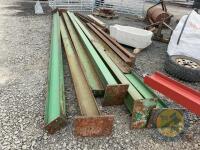 6x 23ft x 8" x 5" plated RSJs & 3x 11ft x 8" x 5" plated RSJs & 2x 23ft 6x2 angle iron - 4
