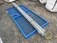 8ft 4x2 powder coated gate & 2 posts & fittings - 2