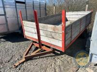Approx 12ft x 7ft Moss trailer - single axle, twin wheels, chequer plate floor - same owner for years