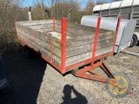 Approx 12ft x 7ft Moss trailer - single axle, twin wheels, chequer plate floor - same owner for years - 3