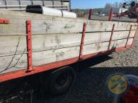 Approx 12ft x 7ft Moss trailer - single axle, twin wheels, chequer plate floor - same owner for years - 6