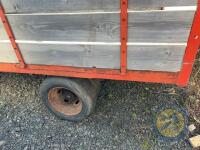 Approx 12ft x 7ft Moss trailer - single axle, twin wheels, chequer plate floor - same owner for years - 8
