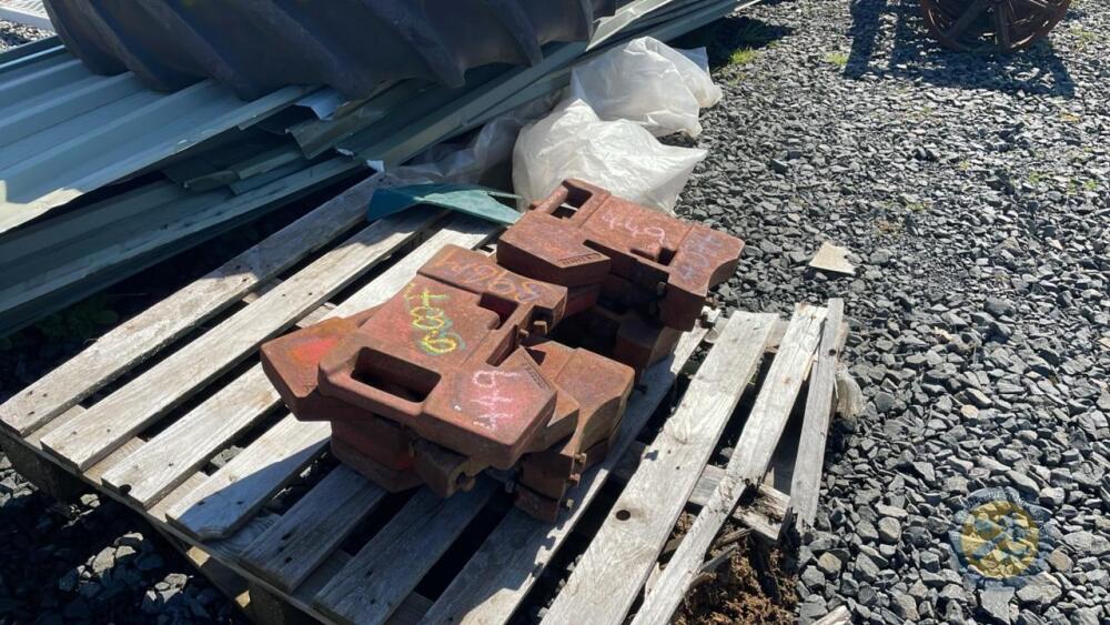 10 original stamped tractor weights