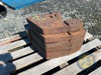 Original Fiat stamped weight block and 6 weights