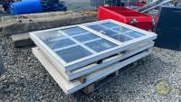 3x 1500 x 1m half opening PVC windows - 2