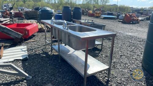 Large double stainless steel sink