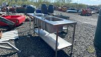 Large double stainless steel sink