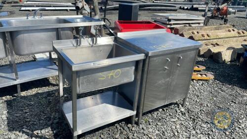 Small stainless steel sink & cupboard