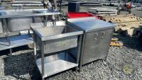 Small stainless steel sink & cupboard