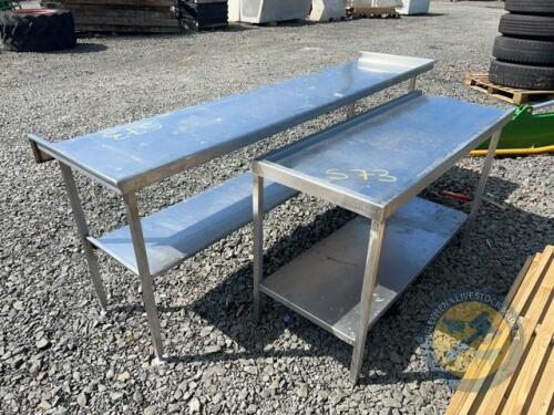 2 stainless steel benches