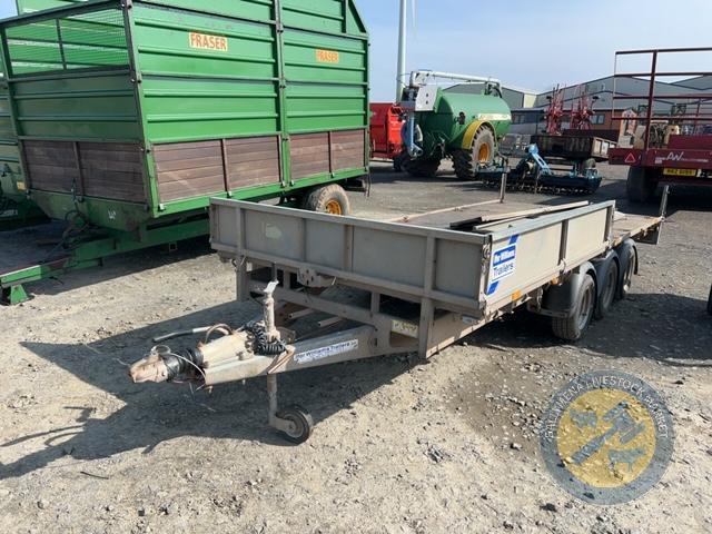 16ft Ifor Williams tri axle flat bed trailer