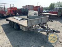 16ft Ifor Williams tri axle flat bed trailer - 3