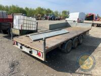 16ft Ifor Williams tri axle flat bed trailer - 7