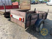 Approx 8x4 wooden car trailer single axle - 7
