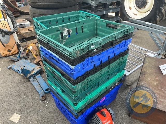 Large lot of storage crates