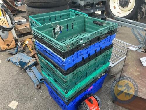 Large lot of storage crates