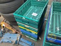 Large lot of storage crates