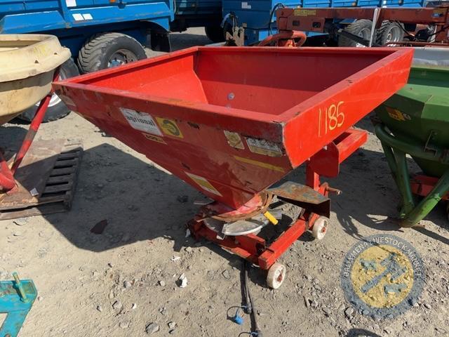 Red sower on wheels