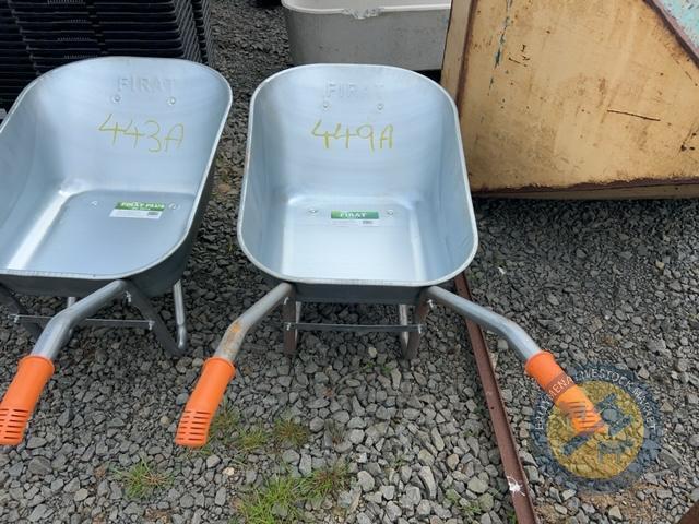 Galvanised wheelbarrow