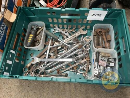 Box of mixed spanners & sockets