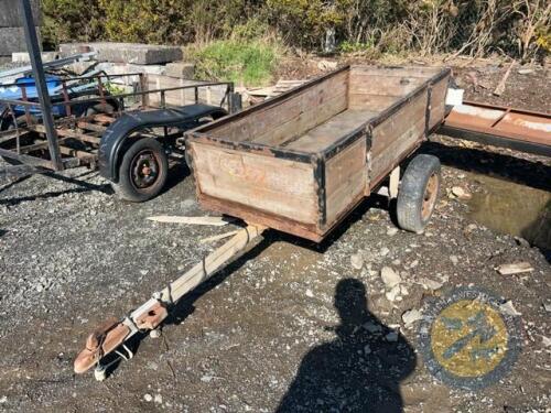 Single axle wooden car trailer